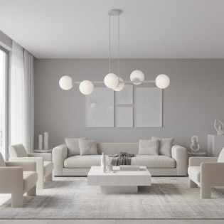 Lámpara colgante Odra Gris Opal (6 luces)