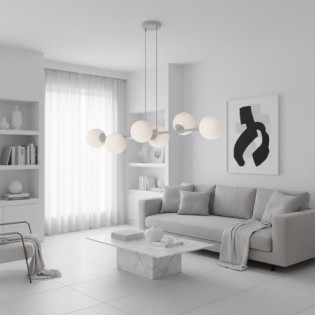 Lámpara colgante Odra Gris Opal (6 luces)