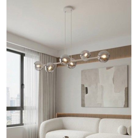 Lámpara colgante Odra Gris Grafito (6 luces)