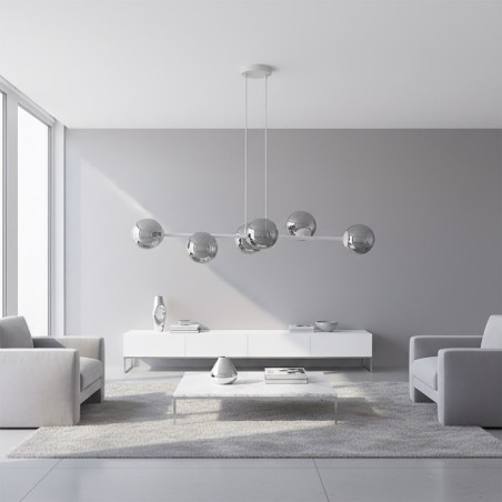 Lámpara colgante Odra Gris Grafito (6 luces)