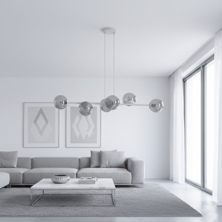 Lámpara colgante Odra Gris Grafito (6 luces)