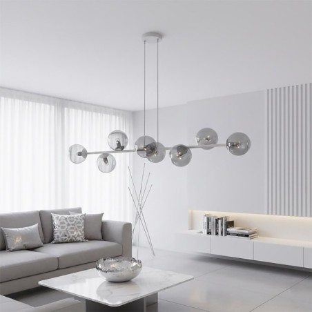 Lámpara colgante Odra Gris Grafito (8 luces)