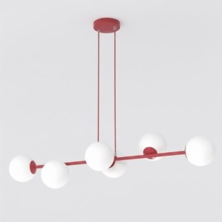 Lámpara colgante Odra Burdeos Opal (6 luces)