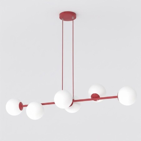 Lámpara colgante Odra Burdeos Opal (6 luces)