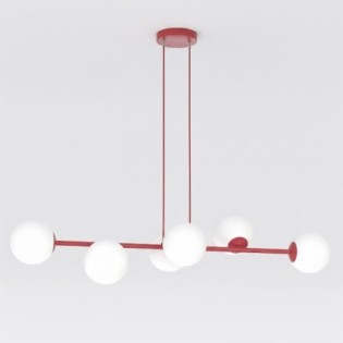 Lámpara colgante Odra Burdeos Opal (6 luces)