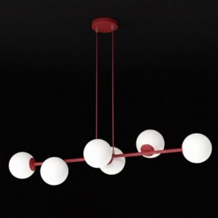 Lámpara colgante Odra Burdeos Opal (6 luces)
