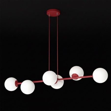 Lámpara colgante Odra Burdeos Opal (6 luces)