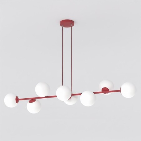 Lámpara colgante Odra Burdeos Opal (8 luces)