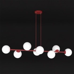 Lámpara colgante Odra Burdeos Opal (8 luces)