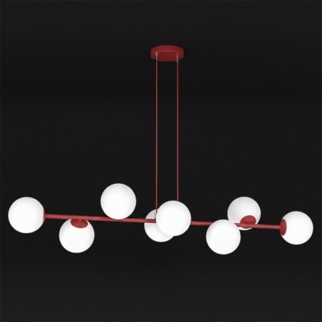 Lámpara colgante Odra Burdeos Opal (8 luces)