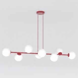 Lámpara colgante Odra Burdeos Opal (8 luces)