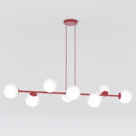 Lámpara colgante Odra Burdeos Opal (8 luces)