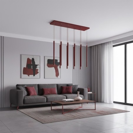 Lámpara colgante Uza Burdeos (9 luces)