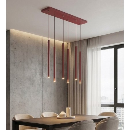Lámpara colgante Uza Burdeos (6 luces)