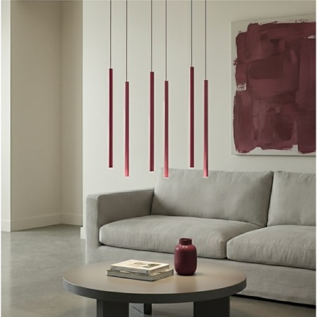 Lámpara colgante Uza Burdeos (6 luces)