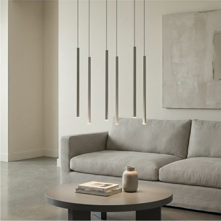 Lámpara colgante Uza Gris (6 luces)