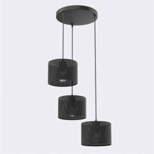 Lámpara colgante Velto II Negro (3 luces)
