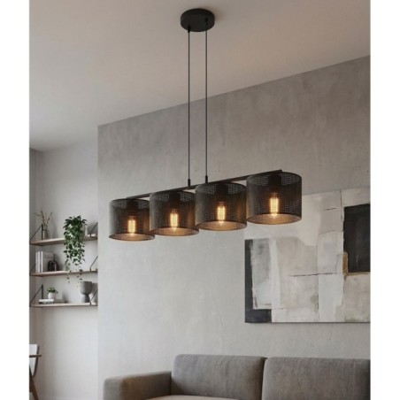 Lámpara colgante Velto Negro (4 luces)