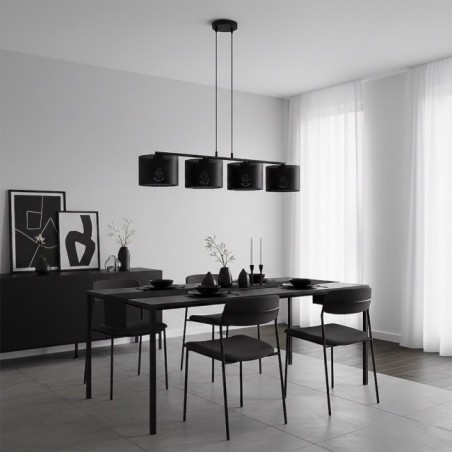 Lámpara colgante Velto Negro (4 luces)