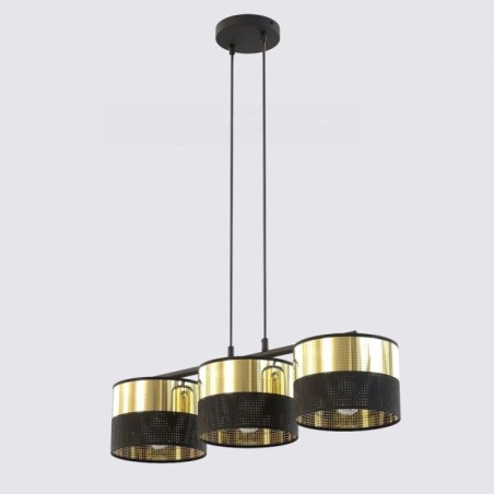 Lámpara colgante Velto Negro+Oro (3 luces)