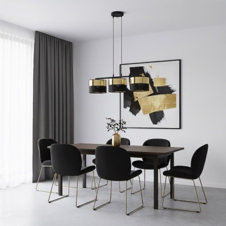 Lámpara colgante Velto Negro+Oro (3 luces)