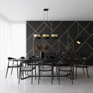Lámpara colgante Velto Negro+Oro (3 luces)