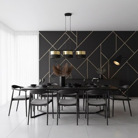 Lámpara colgante Velto Negro+Oro (3 luces)