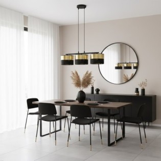 Lámpara colgante Velto Negro+Oro (3 luces)