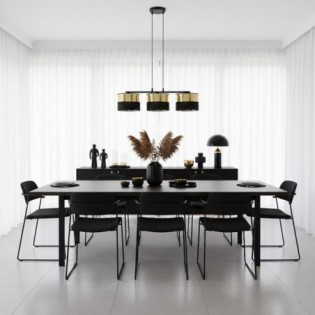 Lámpara colgante Velto Negro+Oro (3 luces)