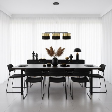 Lámpara colgante Velto Negro+Oro (3 luces)