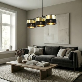 Lámpara colgante Velto Negro+Oro (3 luces)