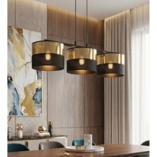 Lámpara colgante Velto Negro+Oro (3 luces)