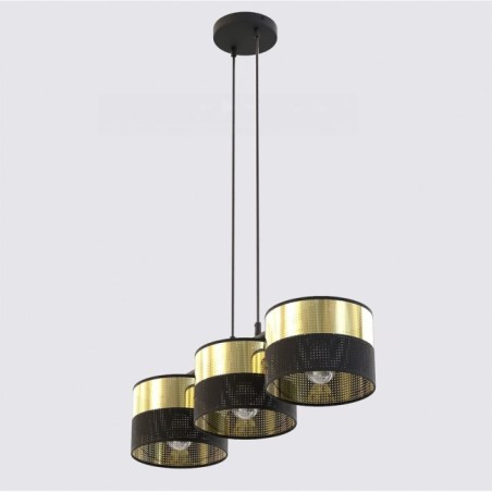 Lámpara colgante Velto Negro+Oro (3 luces)