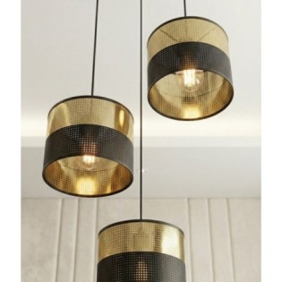 Lámpara colgante Velto II Negro+Oro (3 luces)