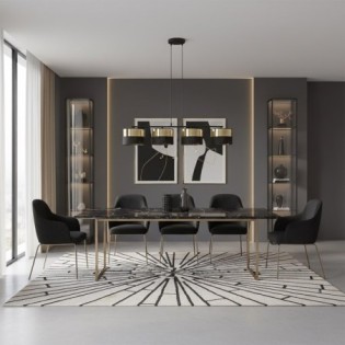 Lámpara colgante Velto Negro+Oro (4 luces)