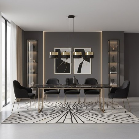 Lámpara colgante Velto Negro+Oro (4 luces)