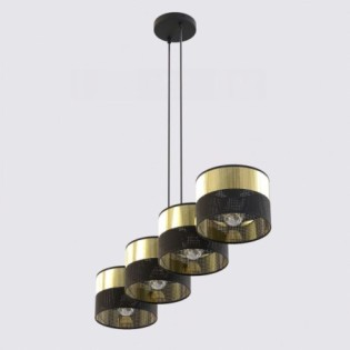Lámpara colgante Velto Negro+Oro (4 luces)