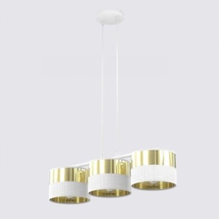 Lámpara colgante Velto Blanco+Oro (3 luces)
