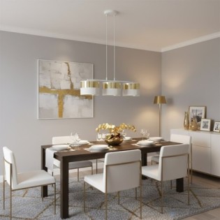 Lámpara colgante Velto Blanco+Oro (3 luces)