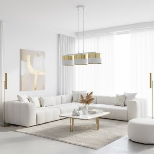 Lámpara colgante Velto Blanco+Oro (3 luces)