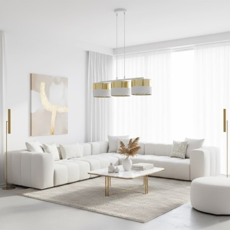 Lámpara colgante Velto Blanco+Oro (3 luces)