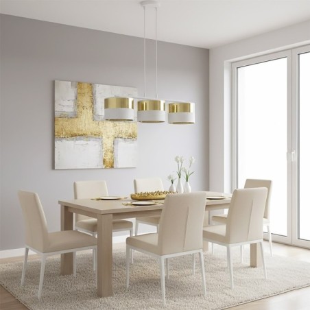 Lámpara colgante Velto Blanco+Oro (3 luces)