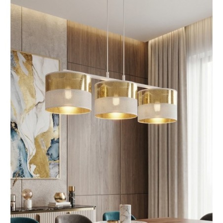 Lámpara colgante Velto Blanco+Oro (3 luces)