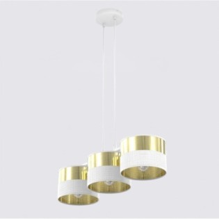 Lámpara colgante Velto Blanco+Oro (3 luces)