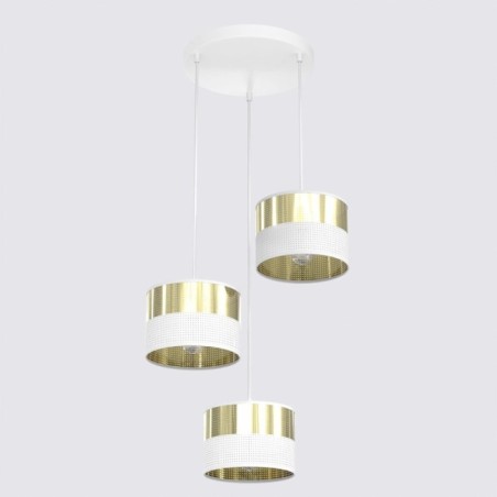 Lámpara colgante Velto II Blanco+Oro (3 luces)