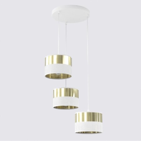 Lámpara colgante Velto II Blanco+Oro (3 luces)