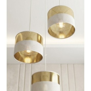 Lámpara colgante Velto II Blanco+Oro (3 luces)