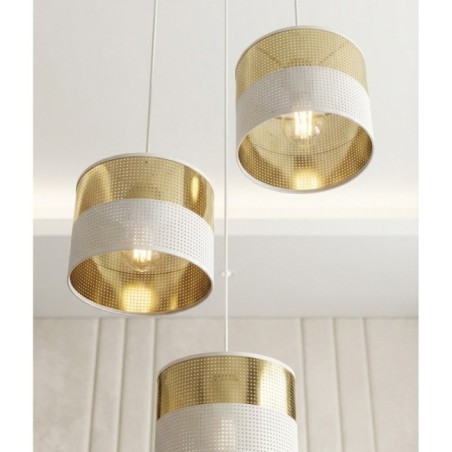 Lámpara colgante Velto II Blanco+Oro (3 luces)