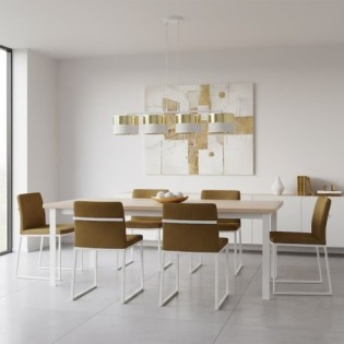 Lámpara colgante Velto Blanco+Oro (4 luces)