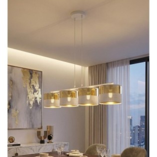 Lámpara colgante Velto Blanco+Oro (4 luces)